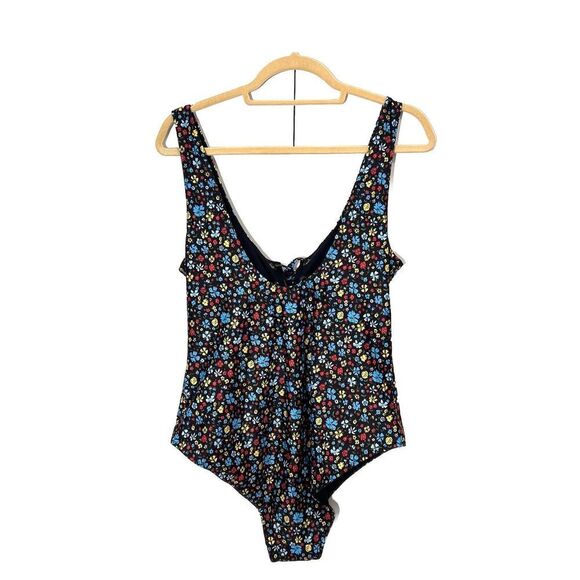 GANNI Swim Suit Women’s 44 One Piece Floral Lace Up Summer Vacation Tropical - Picture 3 of 7